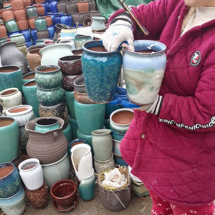 红陶口13高20瑕疵口变形扁了