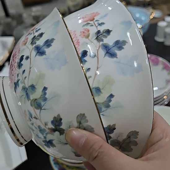 瓷片瑕疵花神6寸2个面碗66666