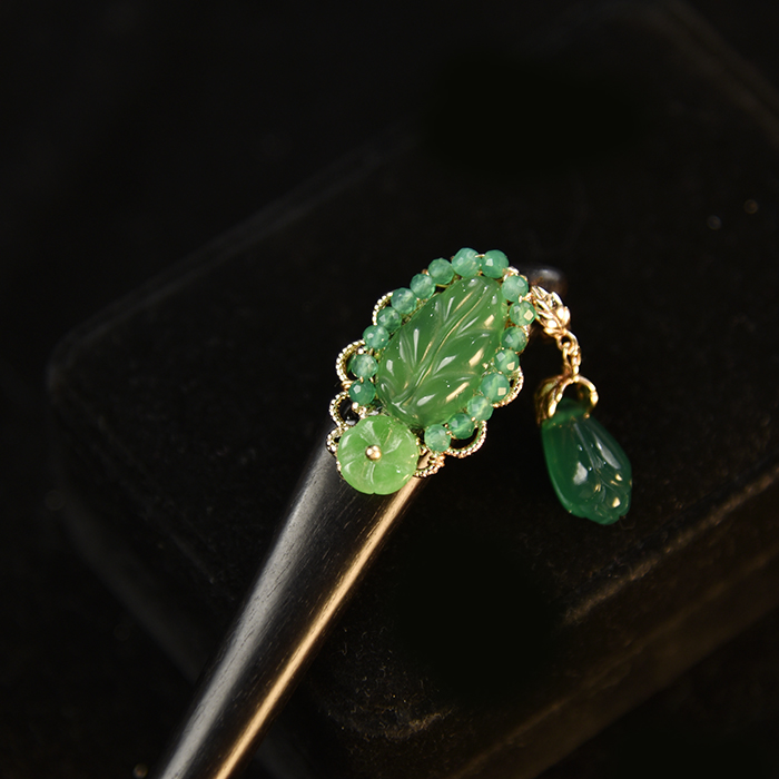 原创手工发簪发饰盘发檀木新中式国风旗袍日常百搭步摇