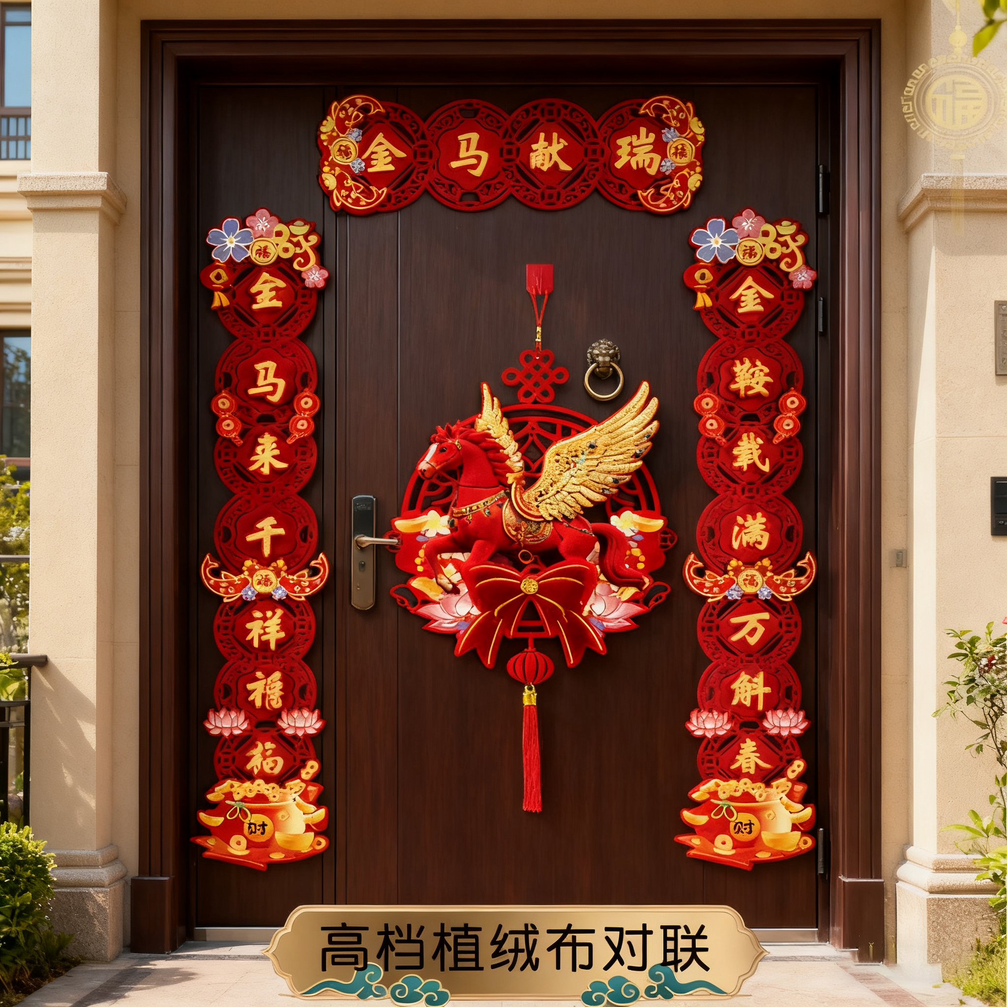 【福袋专属】马年生肖磁吸对联新年春节入户家用福字