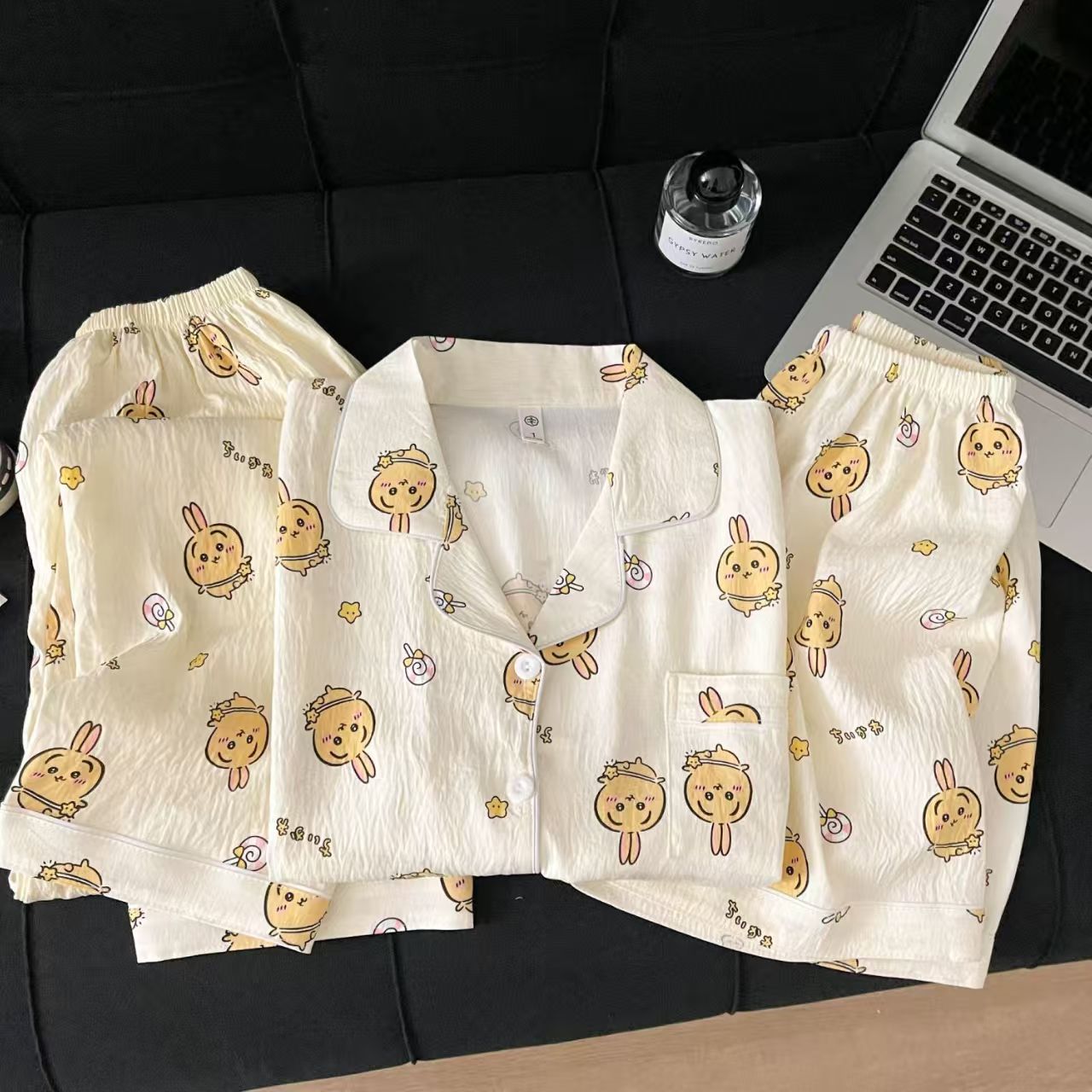 春秋云朵棉长袖长裤睡衣女卡通乌萨奇可爱可外穿家居服套装009
