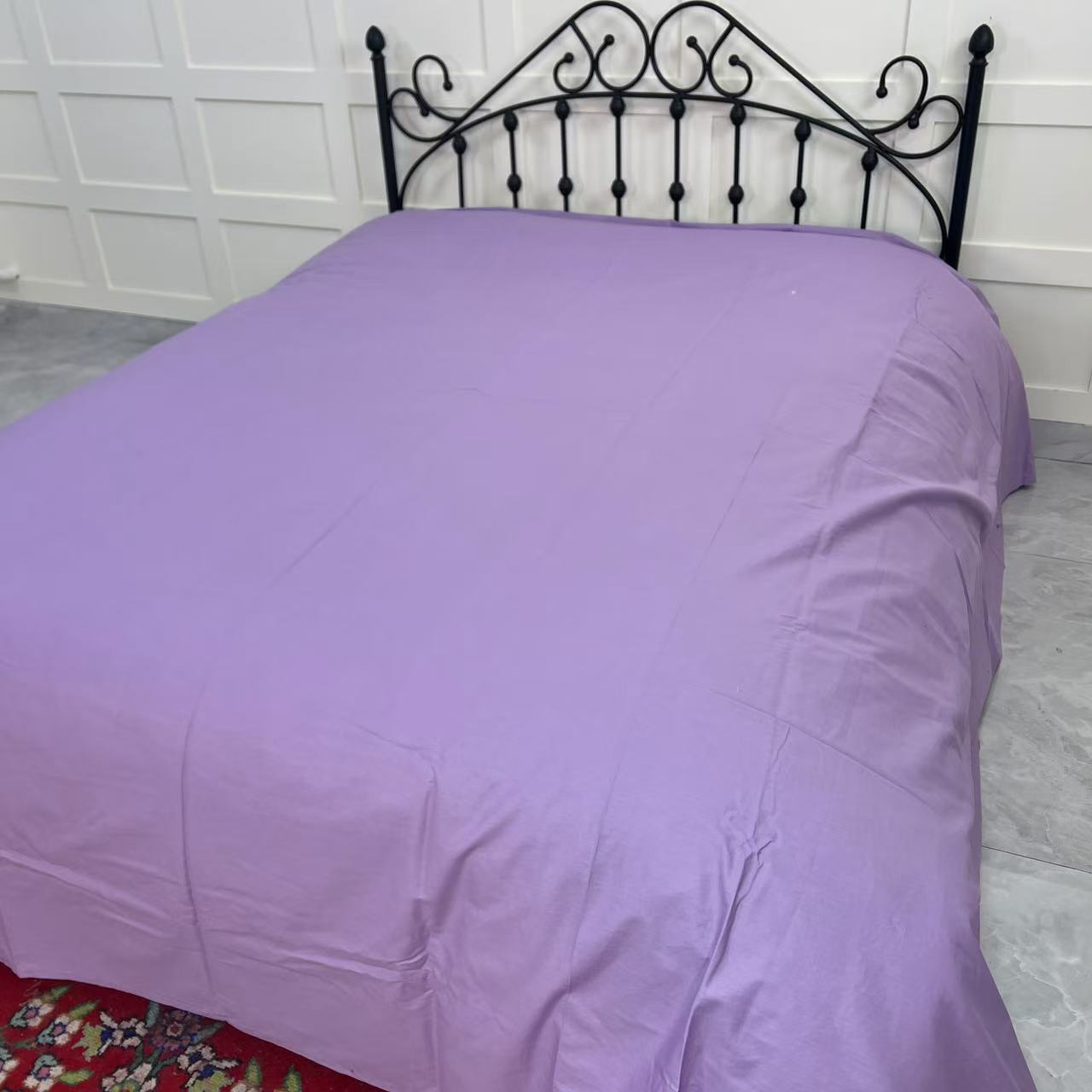 新款纯色简约透气绿色斜纹加厚床单