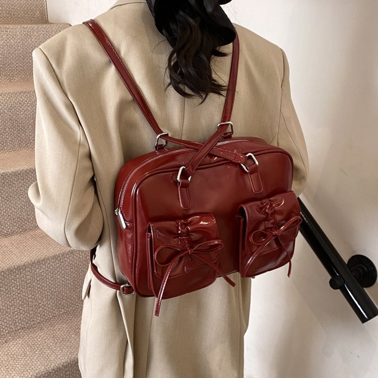 双肩包女包韩版简约学院风电脑包包女2025春季新洋气百搭单肩包