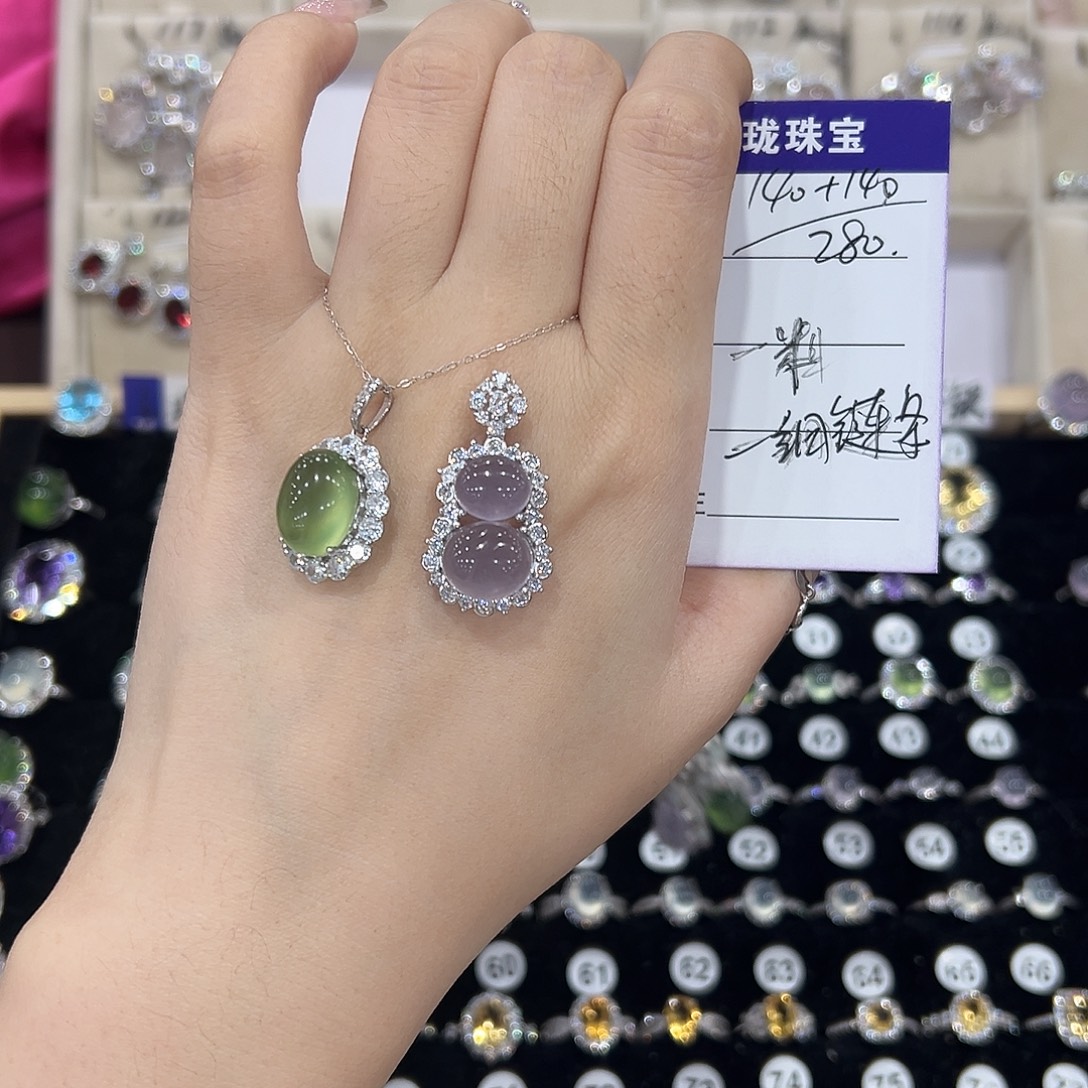 心***陈戒指银S925镶嵌萤石