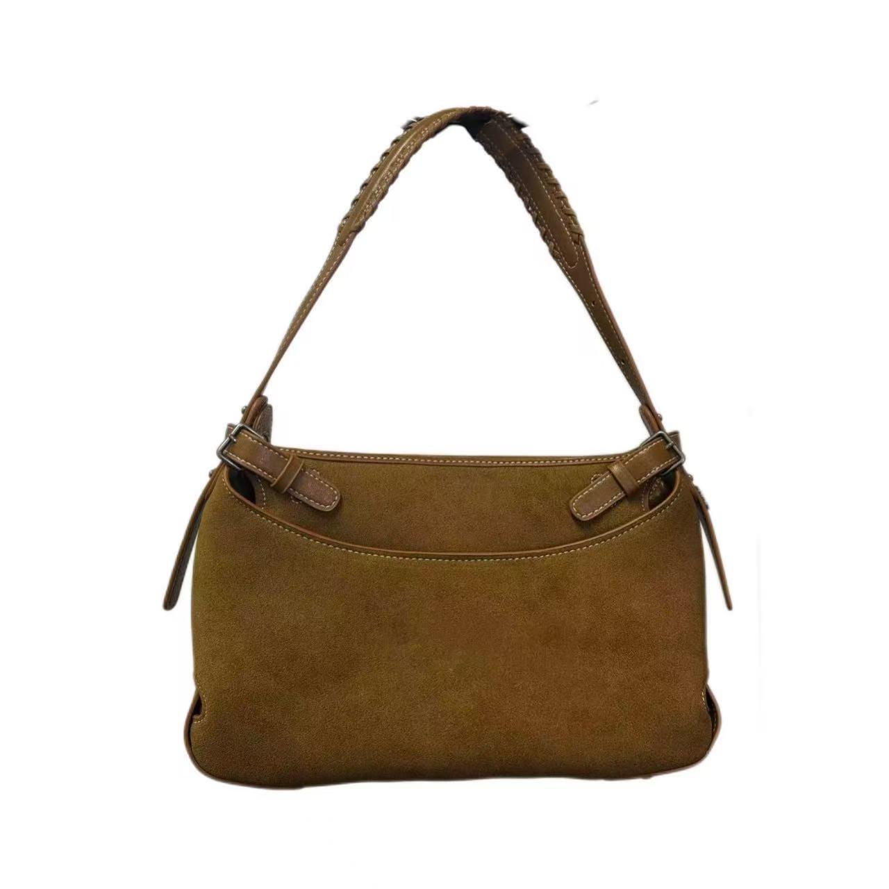 斜挎腋下栗子棕中号 斜挎包包