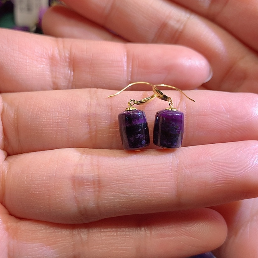 【闪购商品】苏纪石（舒俱来）耳钩18K金镶嵌