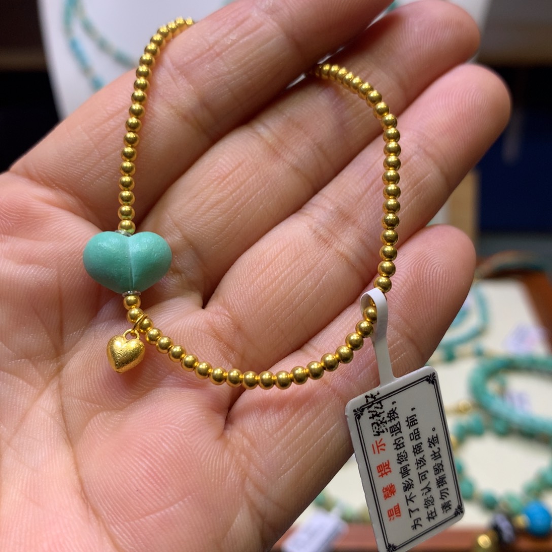 绿松石18K金镶嵌单圈