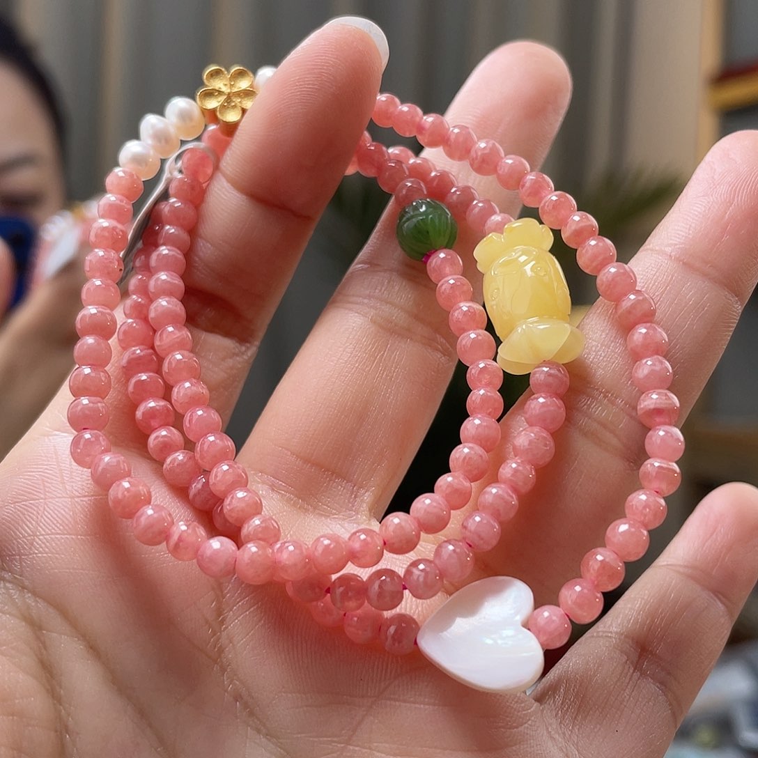 蜜蜡裸石未镶嵌蜜蜡手链