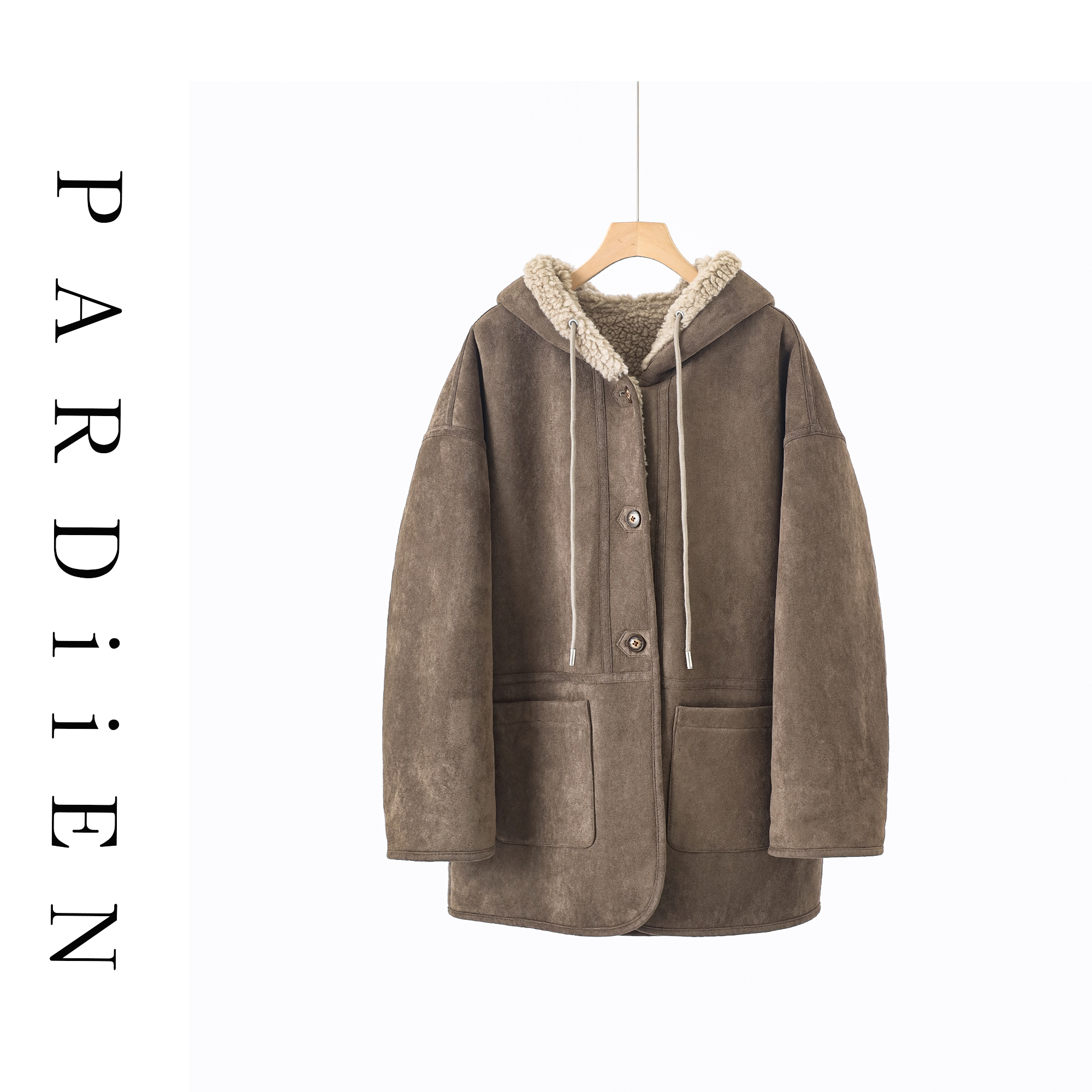 【北总严选】帕迪恩时尚百搭羊毛连帽外套25PD-85121