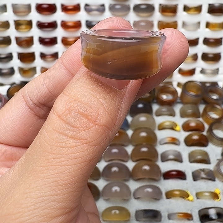 玛瑙/玉髓未镶嵌戒圈12圈福利