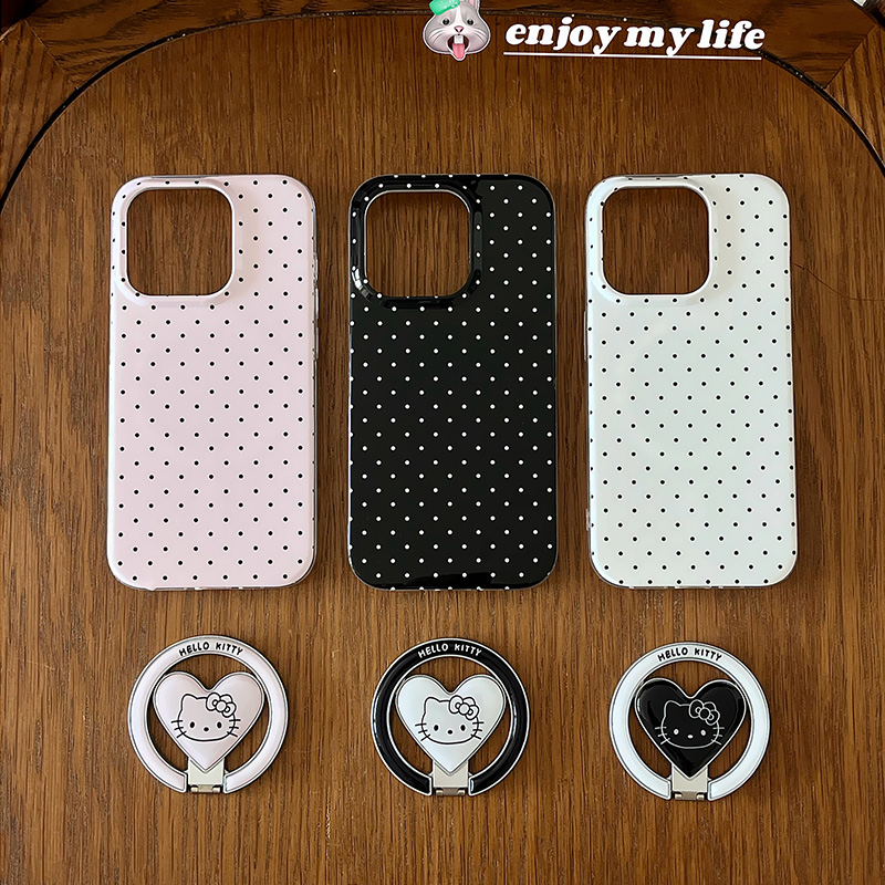 双层波点kitty磁吸适用苹果16promax手机壳iPhone15/14/17保护套