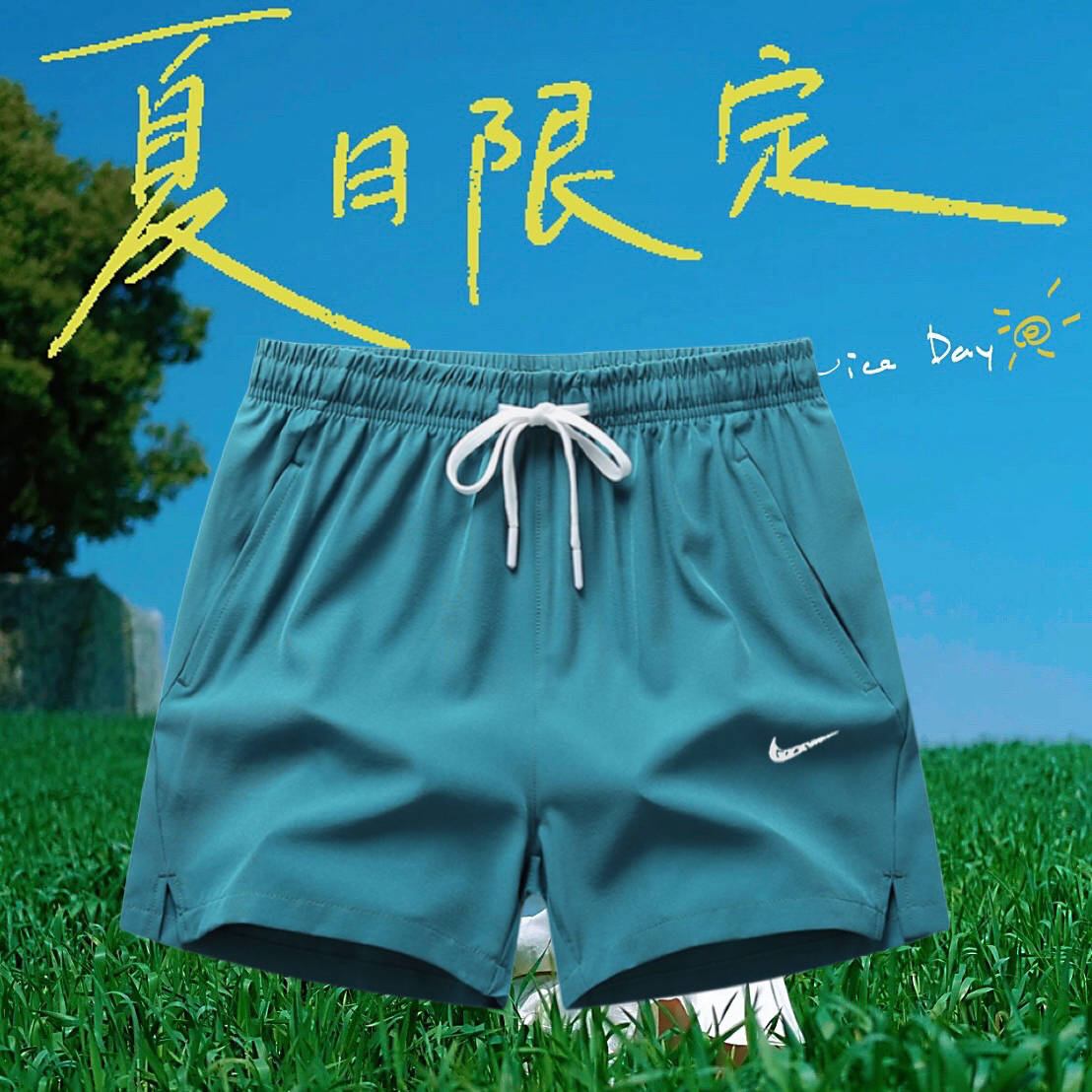 耐克精选速干三分短裤夏季冰丝休闲宽松男士居家健身跑步运动短裤