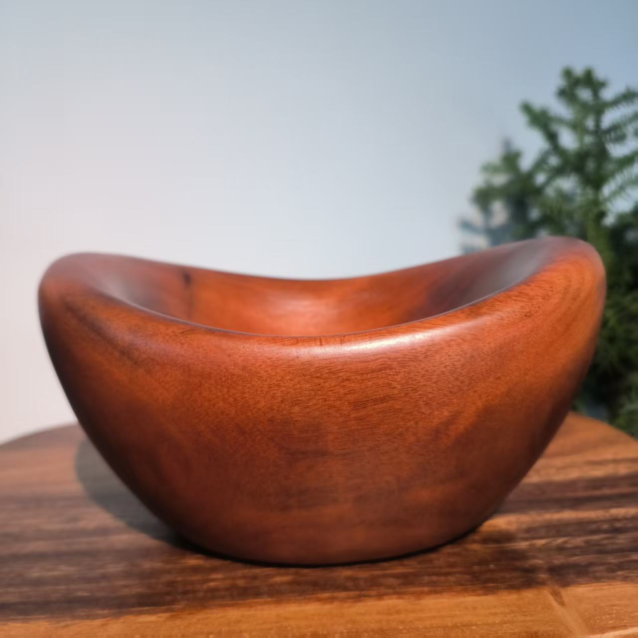 香樟木元宝果盘摆件