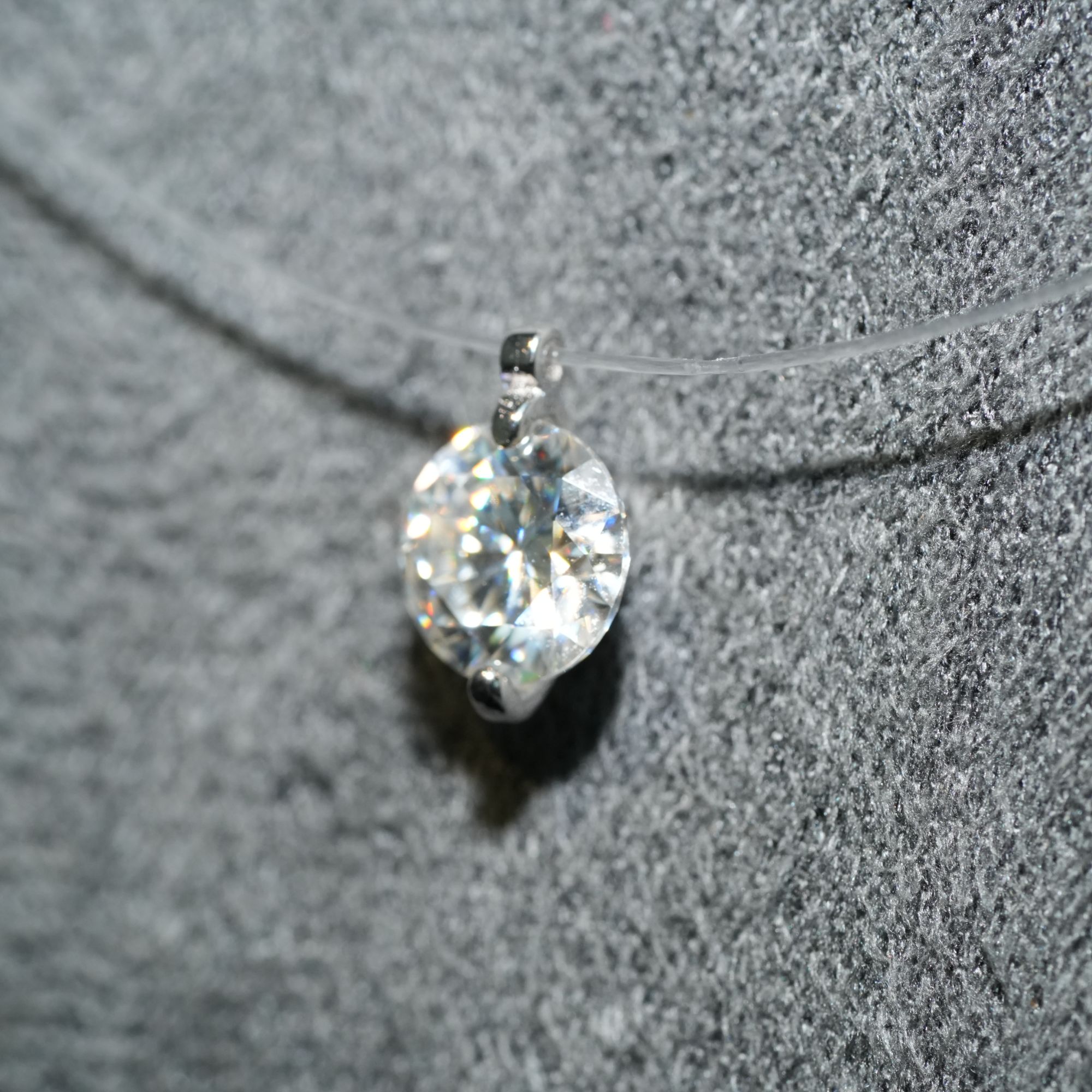 吊坠925银莫桑石 一滴泪单莫桑钻隐形链项链MS032