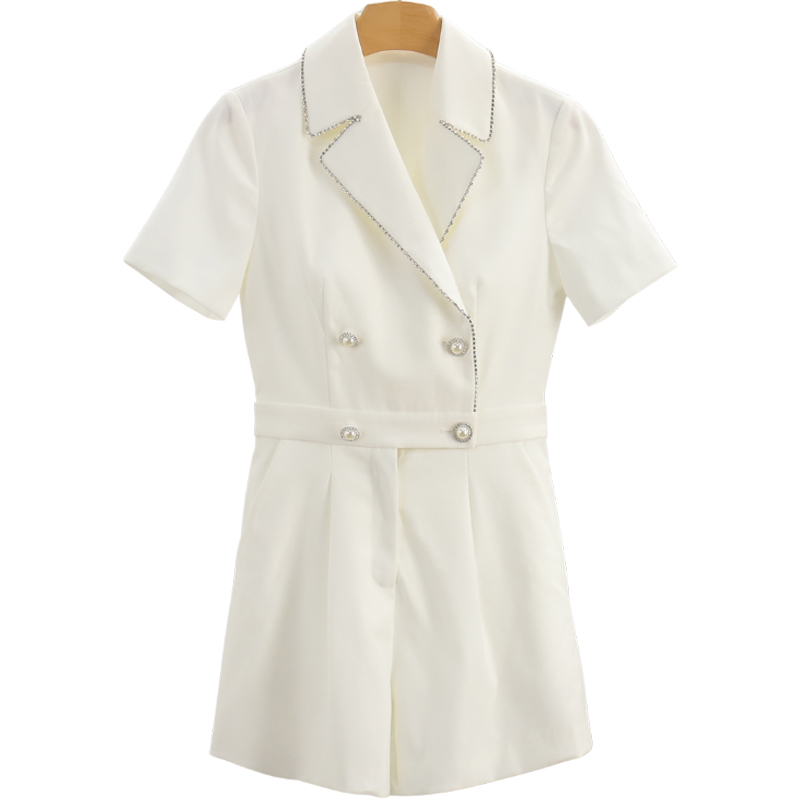 【康康上身款】西装领双排扣高腰连体短裤#ZAN55K003