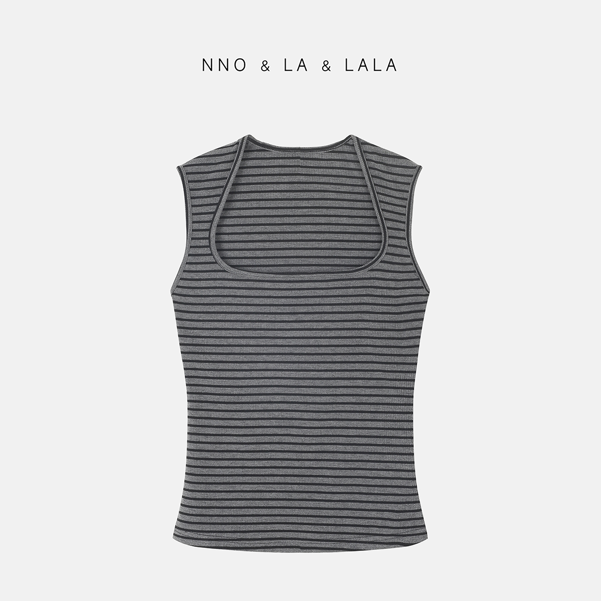 LA 设计感 修身显瘦 撞色条纹 T恤 26421