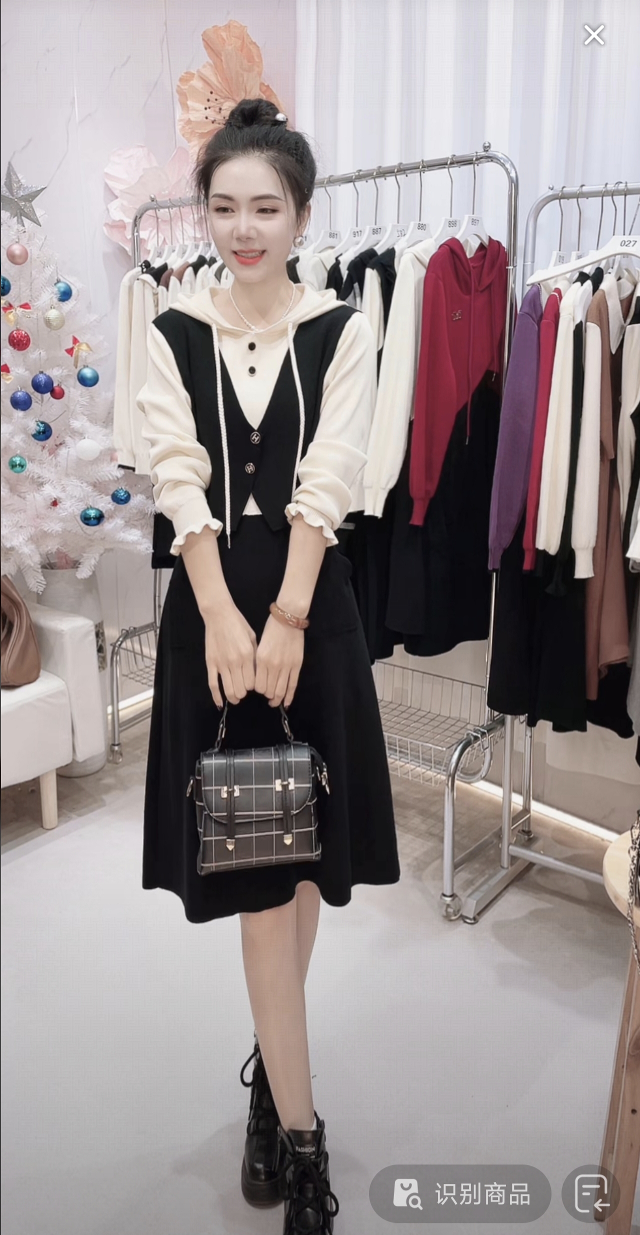 【编码027】运动休闲假两件长袖 2025女款爆款针织女连衣裙