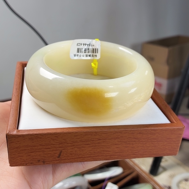 灵***符和田玉未镶嵌手镯微棉59.4