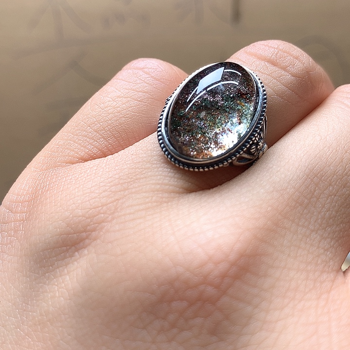 水晶水晶戒指银S925镶嵌