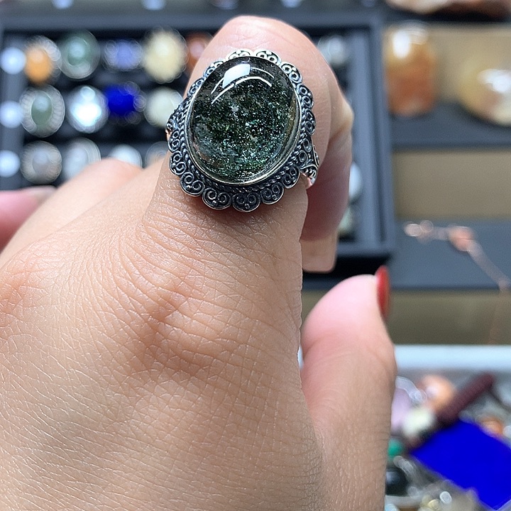 水晶水晶戒指银S925镶嵌用****夫