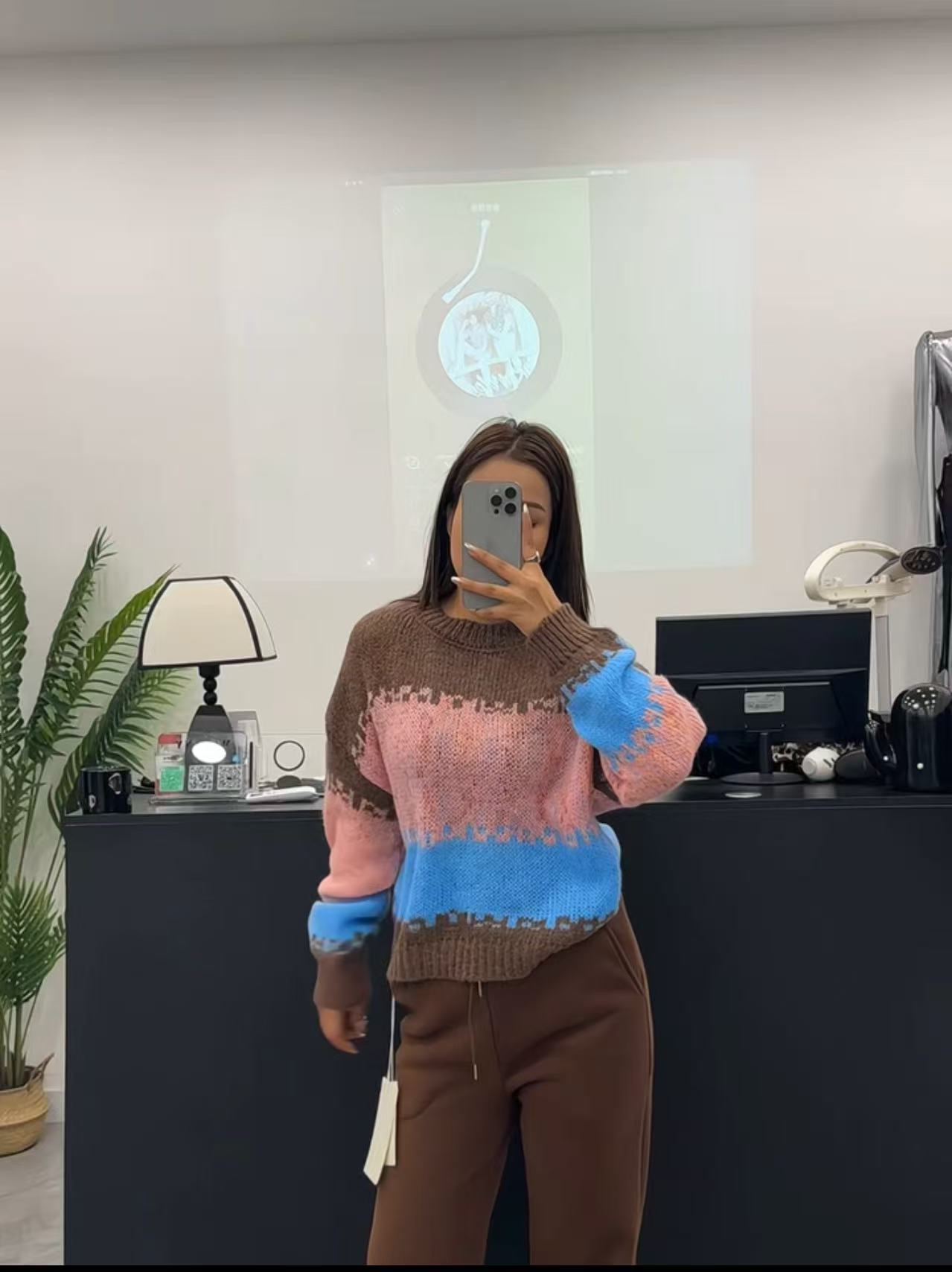 【Madenyet】特价粉色毛衣针织圆领