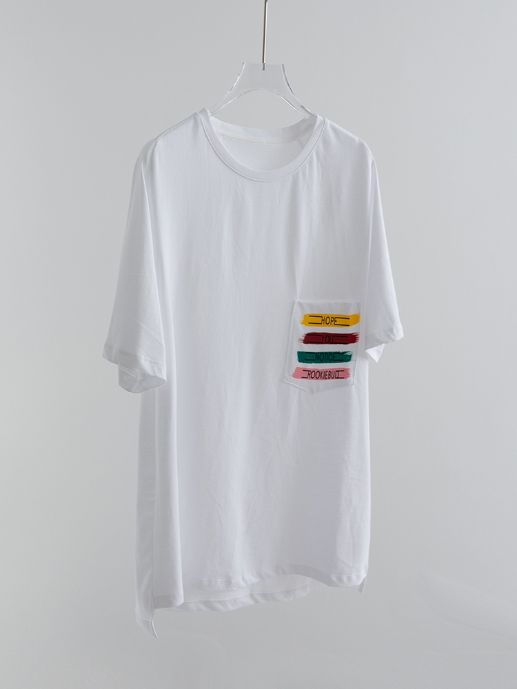 120高支棉 立体剪裁 宽松插肩短袖T恤 女