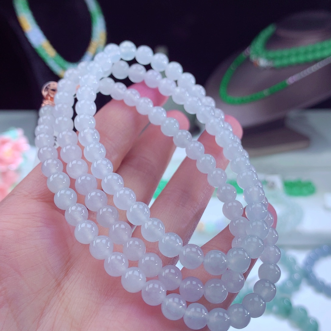 翡翠手链未镶嵌卡6mm