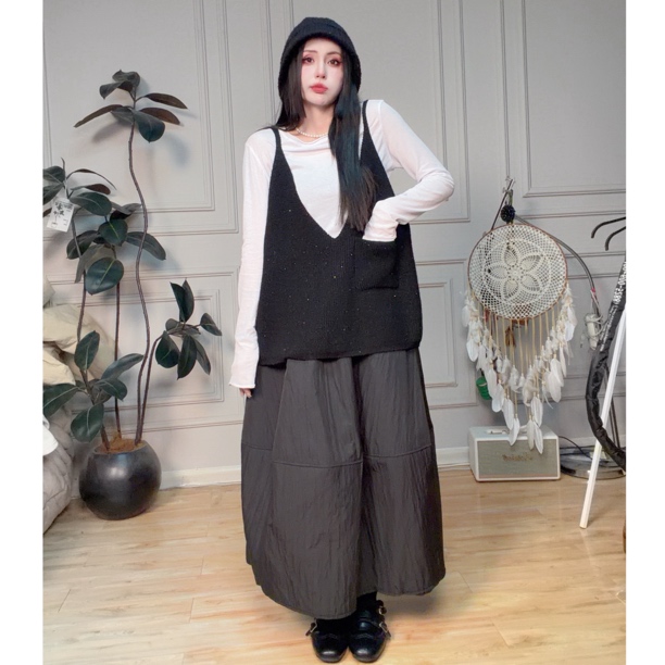 【买手店】廓形慵懒闪亮针织叠穿背心