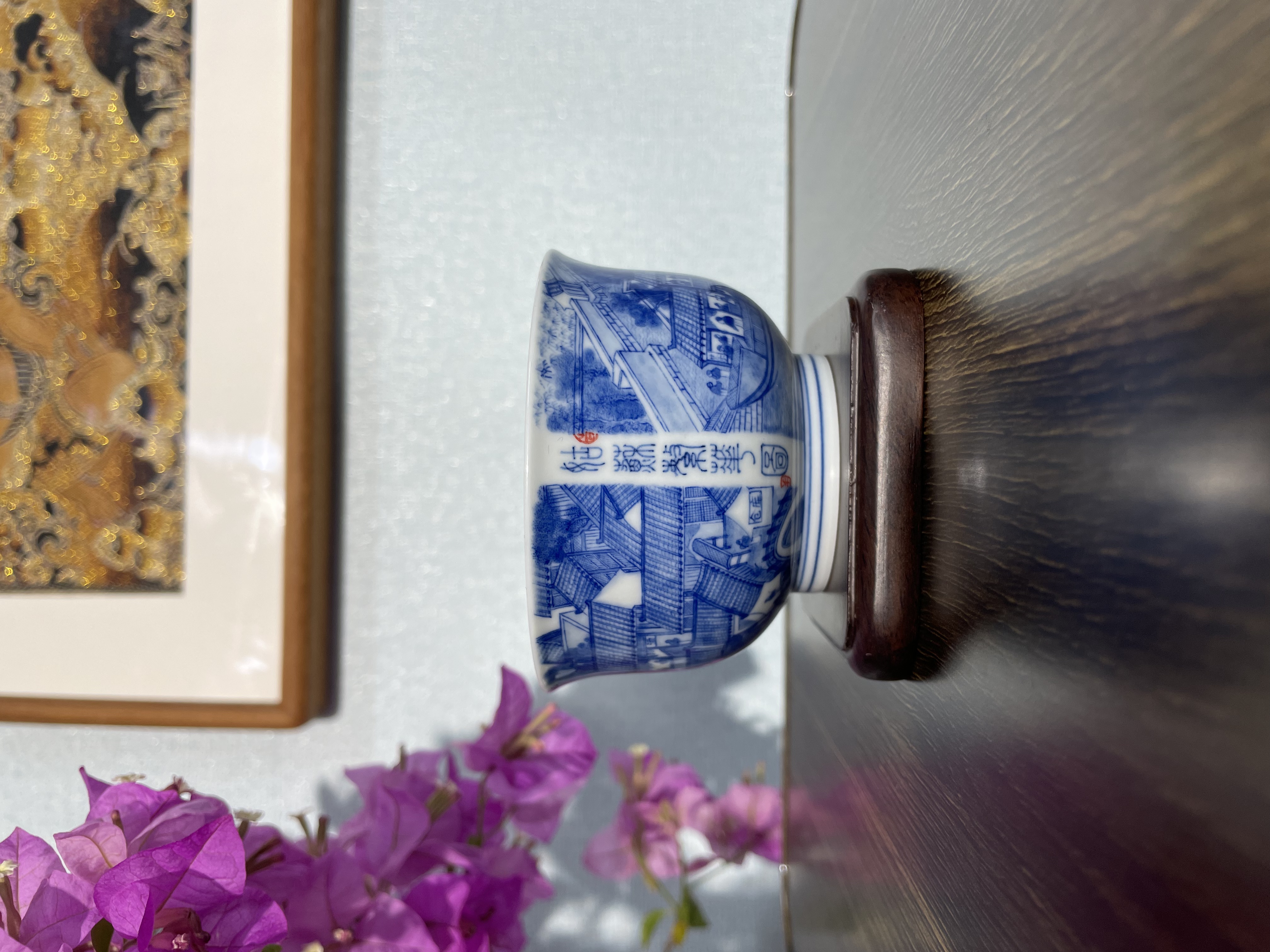 【广琛公】柴窑 青花《姑苏繁华图》主人杯