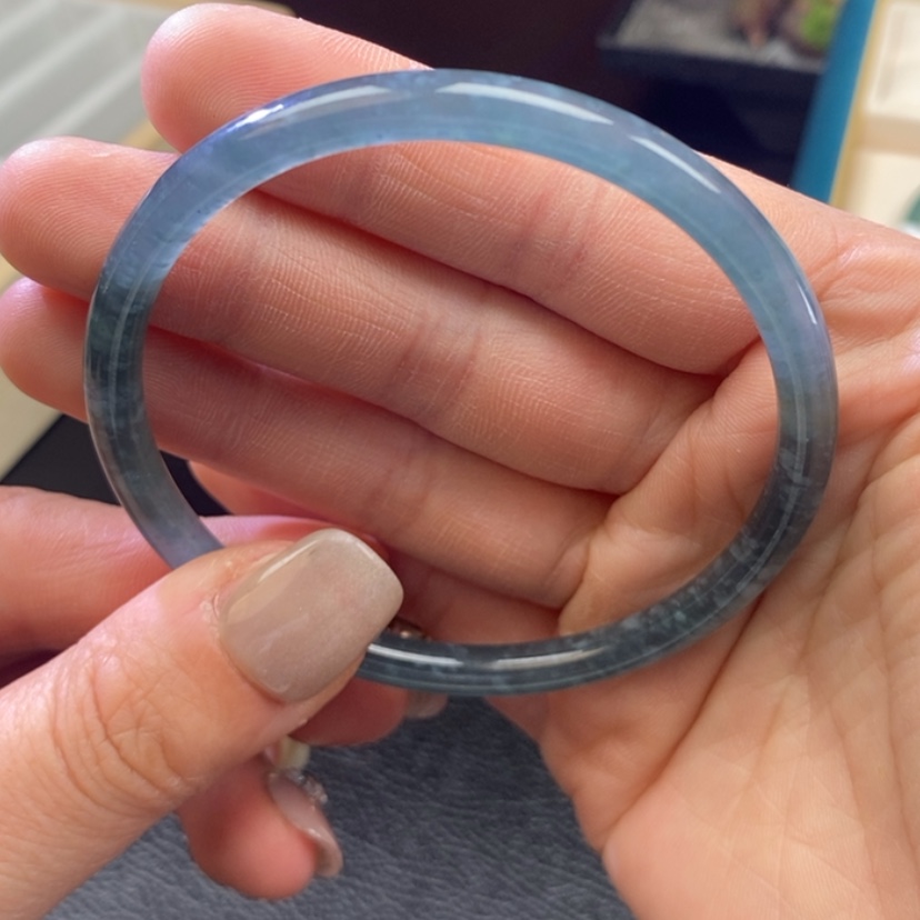 【闪购商品】翡翠未镶嵌手镯60冰川蓝