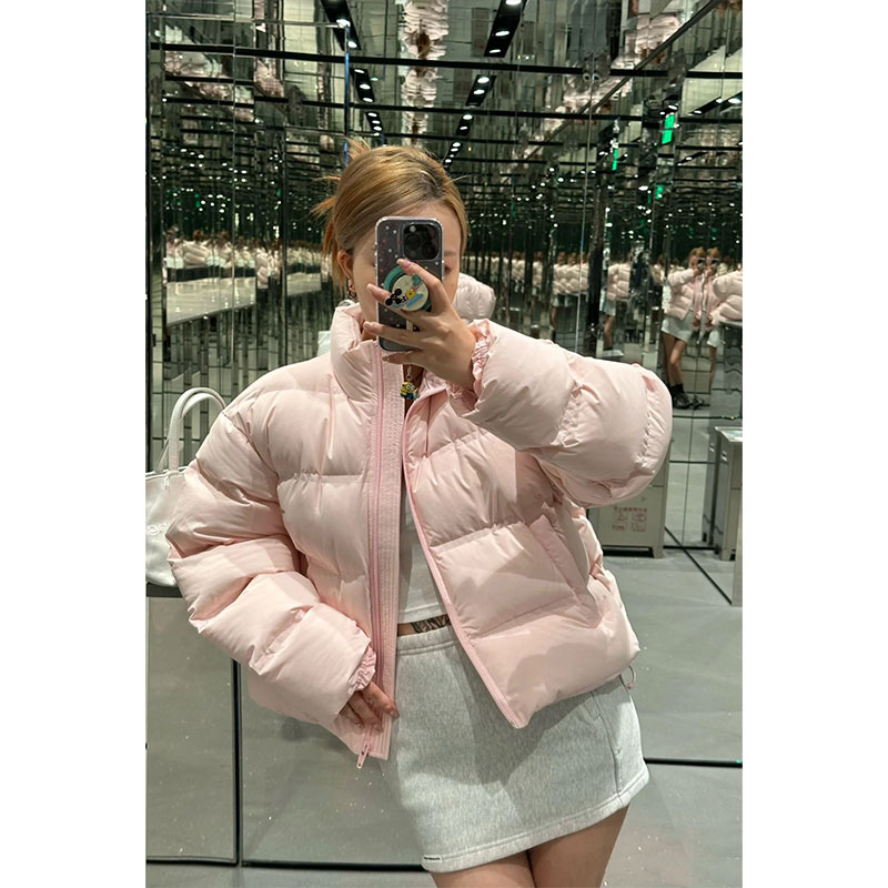 原单非市面货！"大王“24FW立领提花字母短款面包羽绒服C593