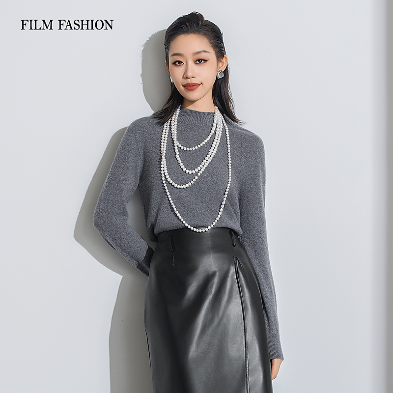 【珊珊专属】春季新款圆领毛针织衫羊绒打底衫女百搭 FFBS811092