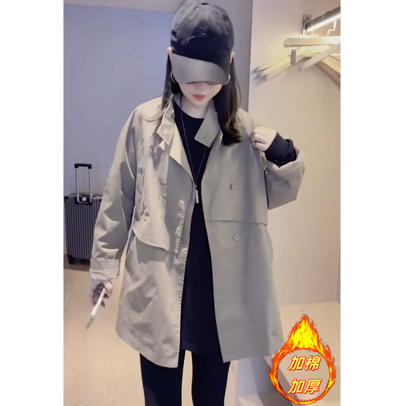 （在仓发货+运费补贴）极简风冬季包袖中长款立领风衣上衣宽松韩版