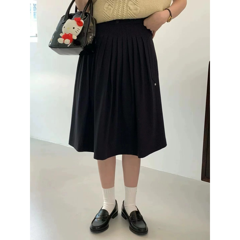 【复古时髦半身裙】羊毛百褶半身裙 eg* 24新款韩系女