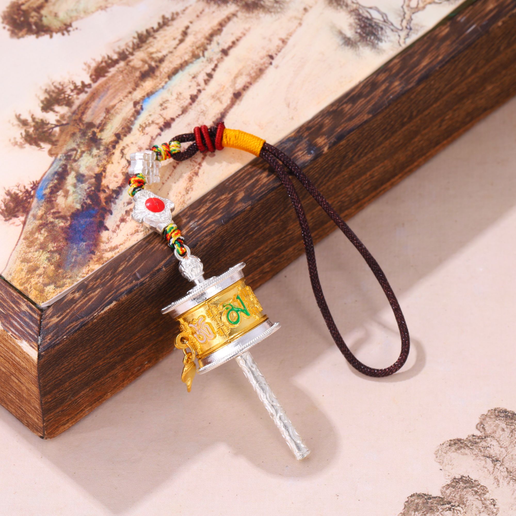 合金吊坠 【不二】转经筒挂饰