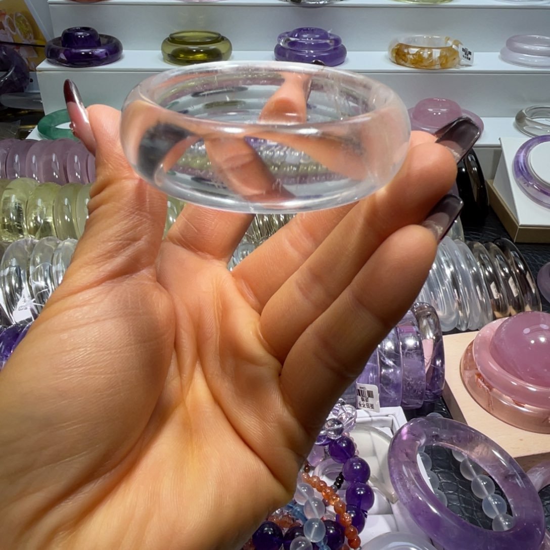 水晶手镯55.8圈口7号伴生矿未镶嵌