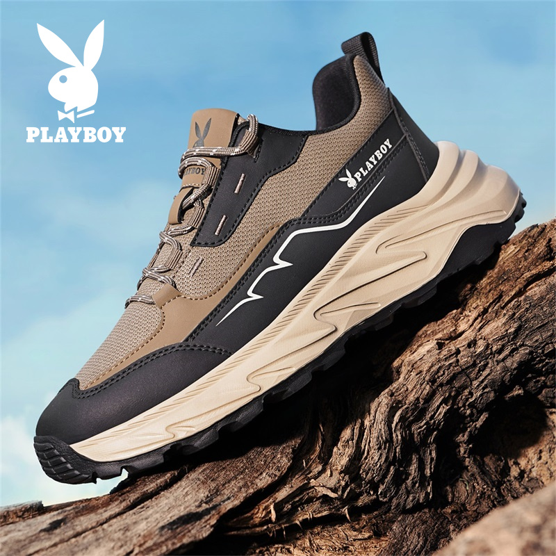 PLAYBOY/花花公子秋季新款减震登山网面透气休闲男鞋跑步运动鞋