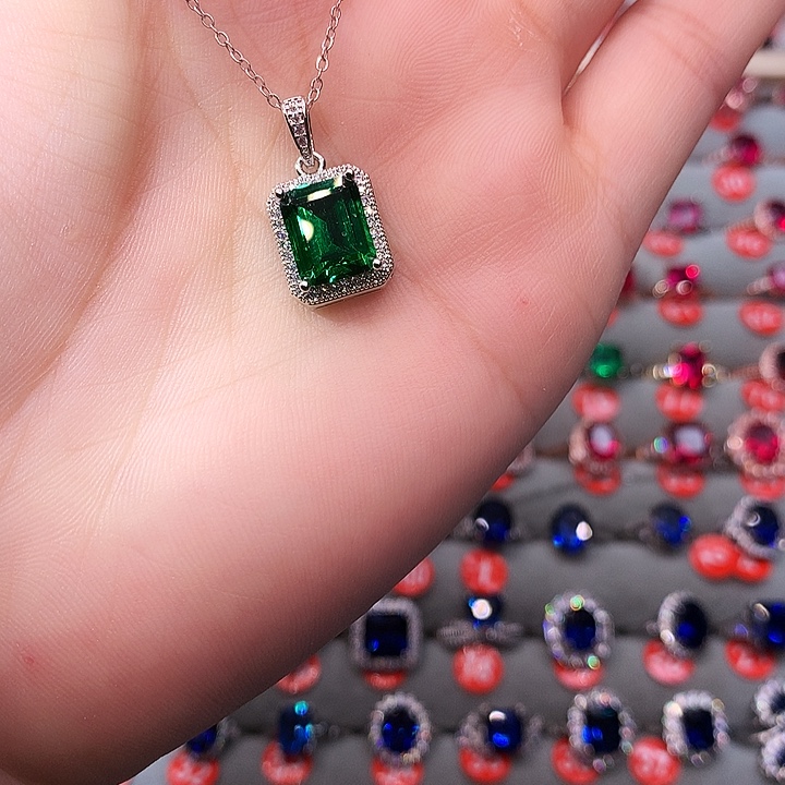 透辉石吊坠银S925镶嵌