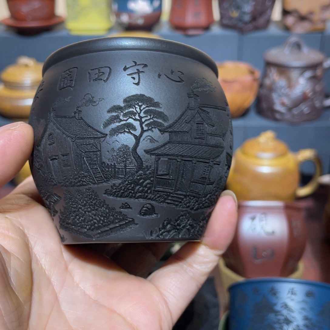 原矿紫砂手工主人杯