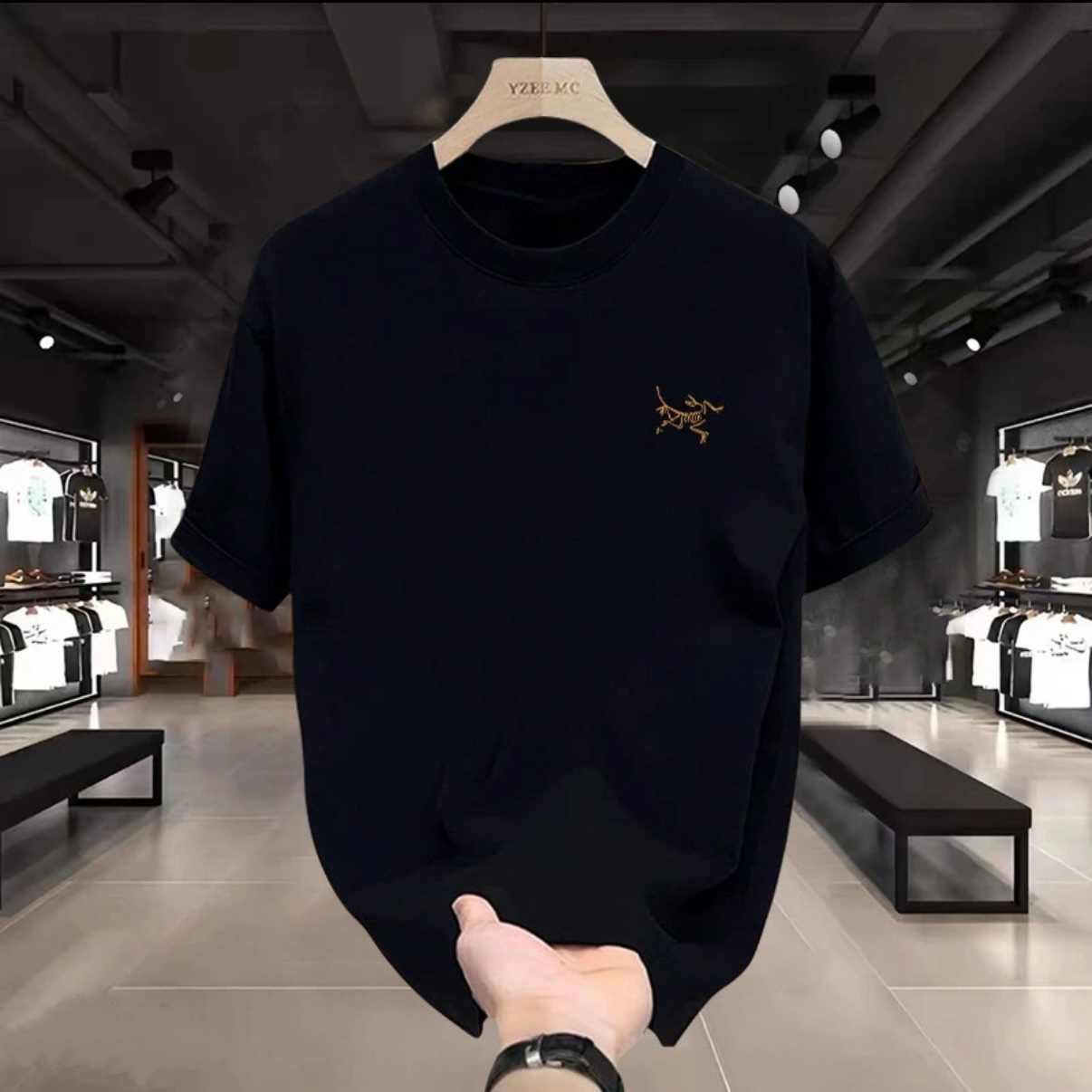 男女同款刺绣短袖透气T恤2403【财神】