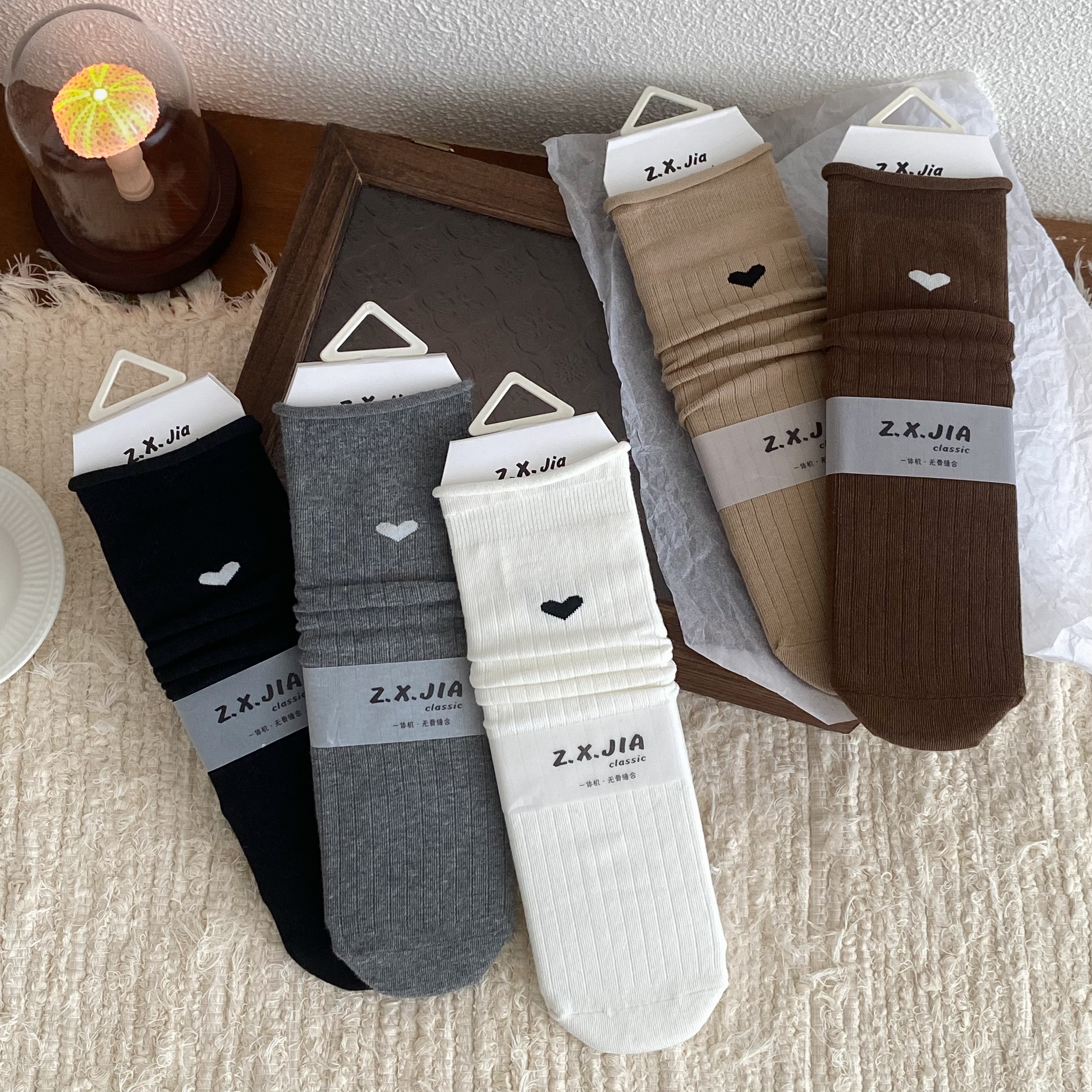 【有木socks】女经典百搭中筒袜柔软舒适