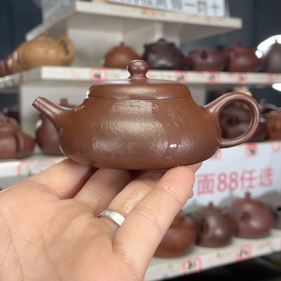 紫砂茶壶朱泥柴烧全手工90毫升
