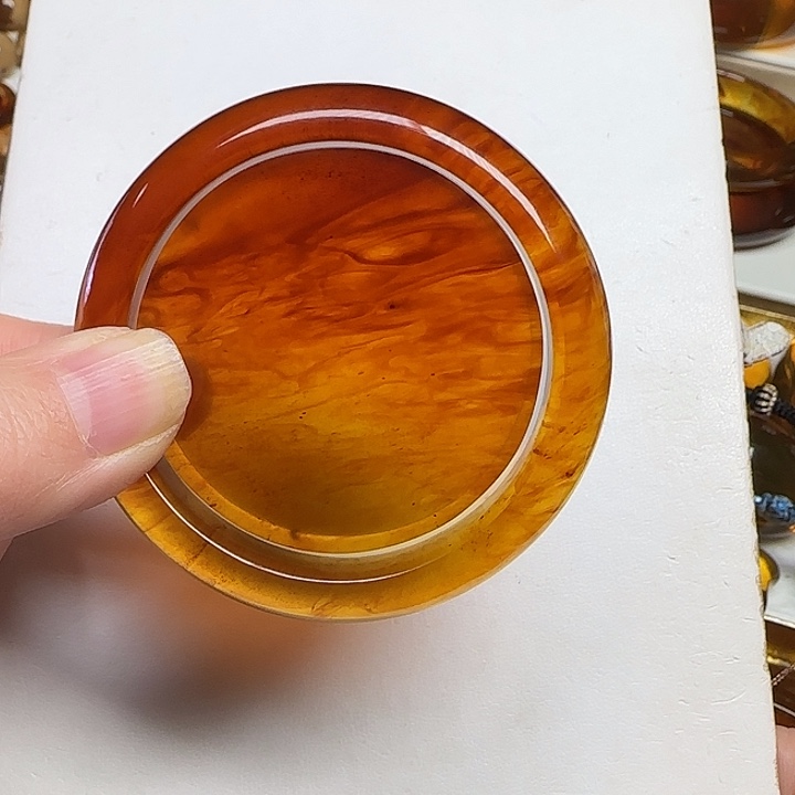 未镶嵌琥珀手镯天然缅甸琥珀双色手镯