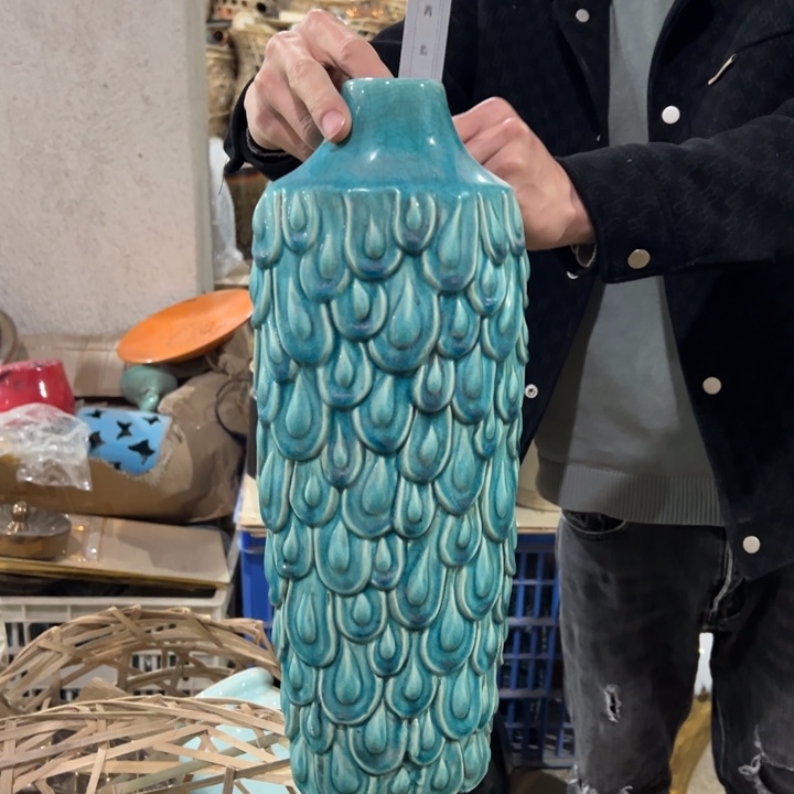 摆件高44口4.5公分微瑕捡漏气孔