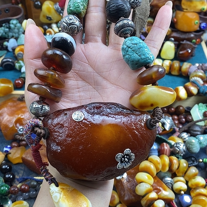 蜜蜡未镶嵌项链项链