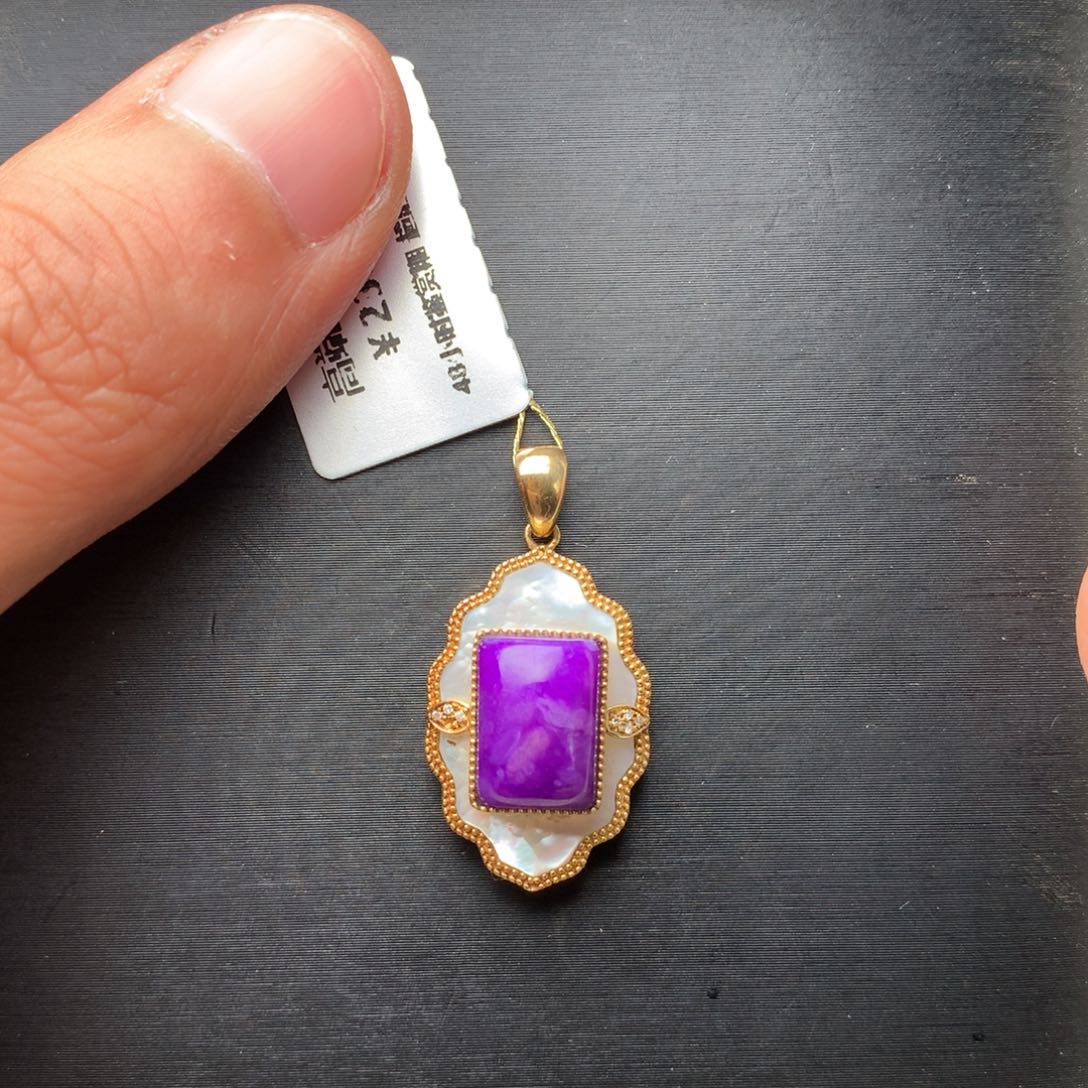 苏纪石（舒俱来）18K金镶嵌吊坠