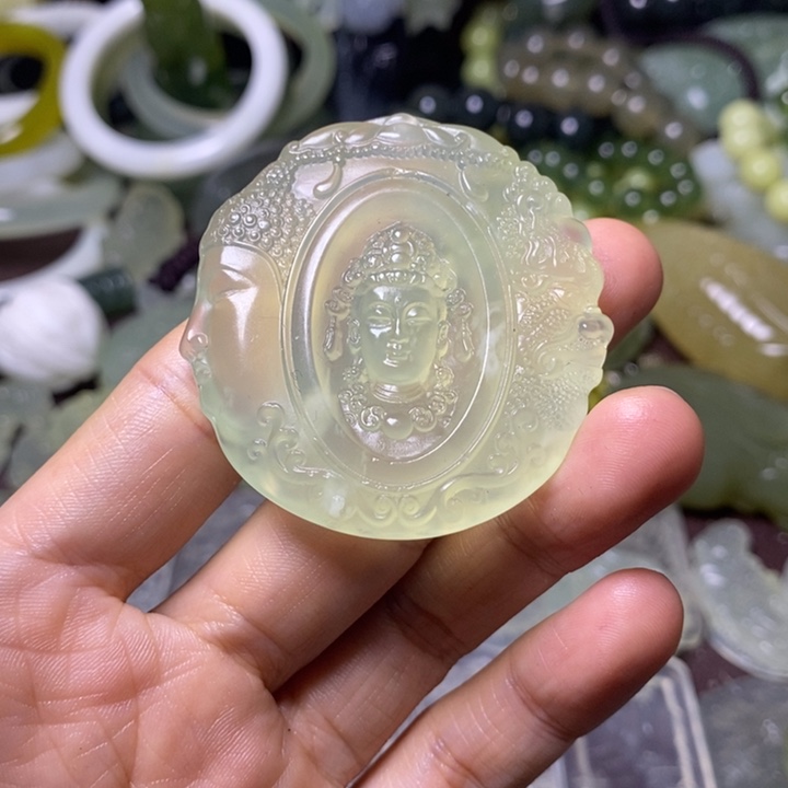 岫玉岫玉颈饰未镶嵌马*萍