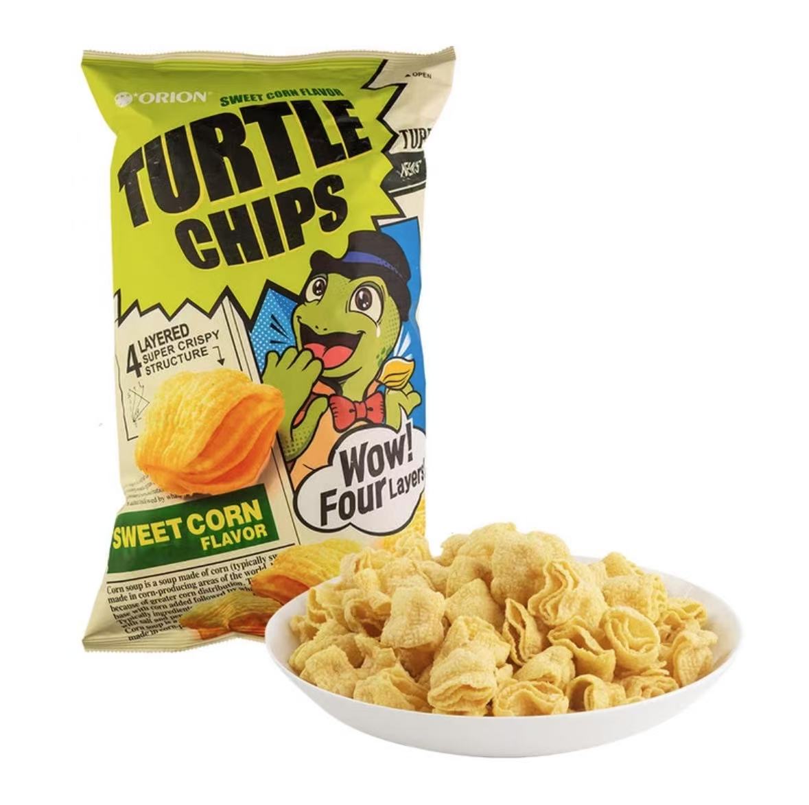   【会员商店】好丽友 韩国进口 龟壳形甜玉米味脆皮（膨化食品）481g