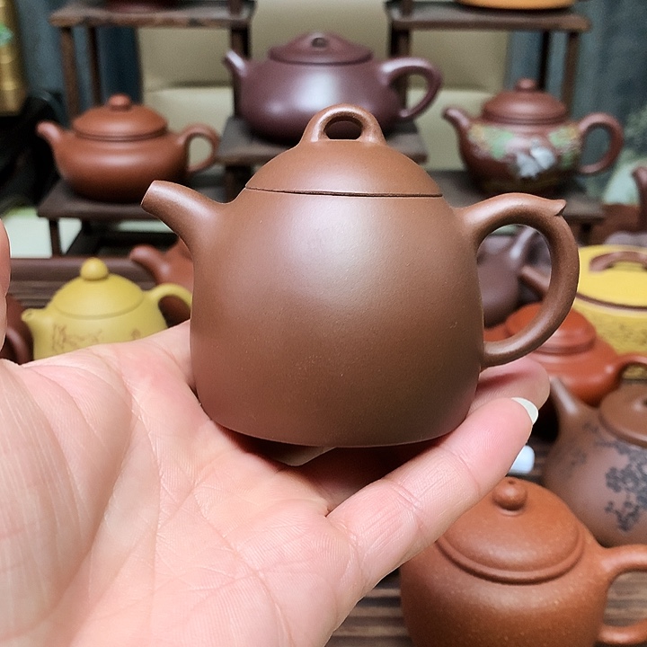 紫砂茶壶秦权原矿紫泥120毫升