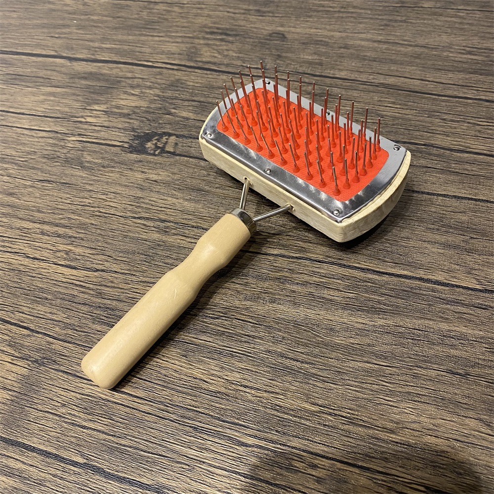 25070702B 木柄针梳双面刷子狗毛猫毛梳子（推荐长毛用）
